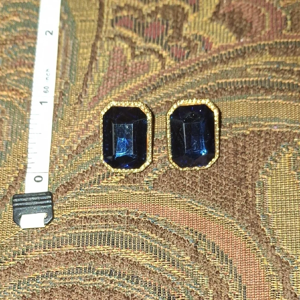 Elegant Blue and Gold Earrings